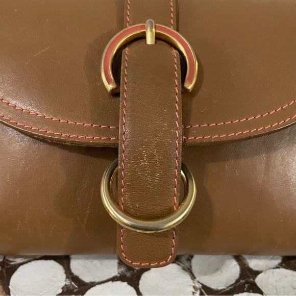 Furla Brown Leather Small Shoulder Bag Gold Hardware Classic Italian Y2K - Picture 7 of 13